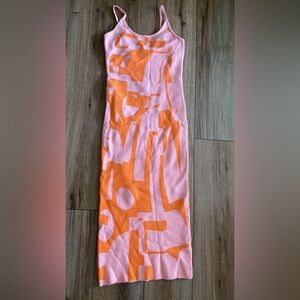 Pink and Orange Graphic dress